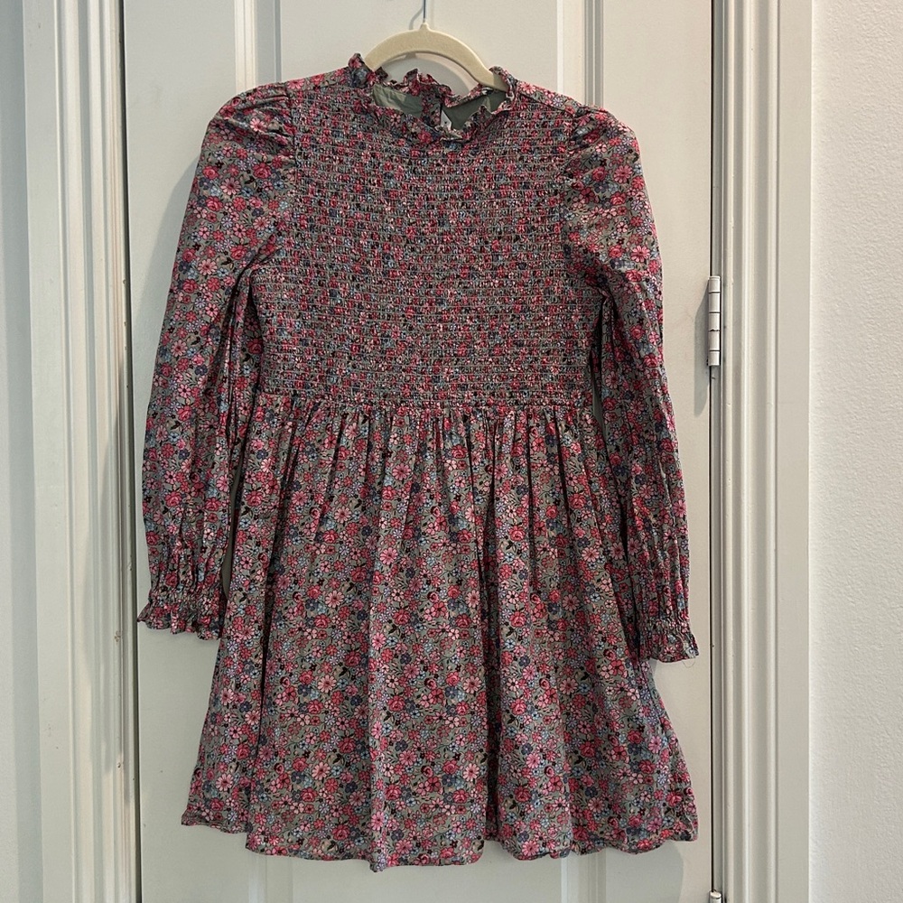 Janie and Jack Pink Floral Smocked Dress